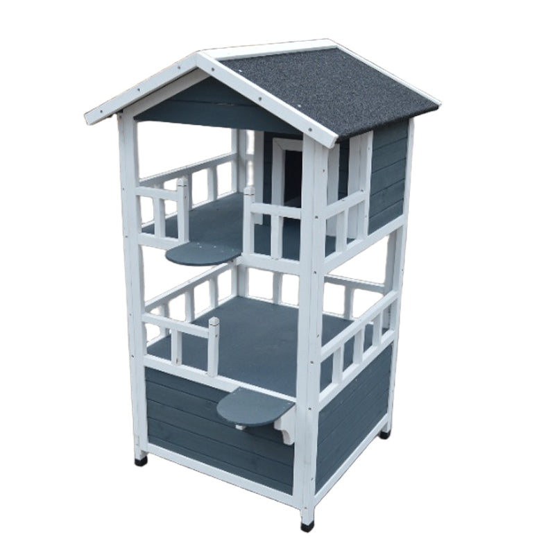 Wooden Outside Cat Shelter Weatherproof Large Outdoor Cat House with Escape Door