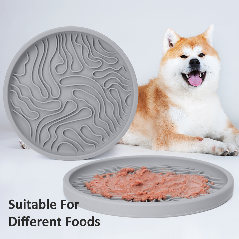 Compact 2-in-1 3D Anti-Choking Silicone Slow Feeder Lick Mat Bowl for Dry or Wet Dog Food
