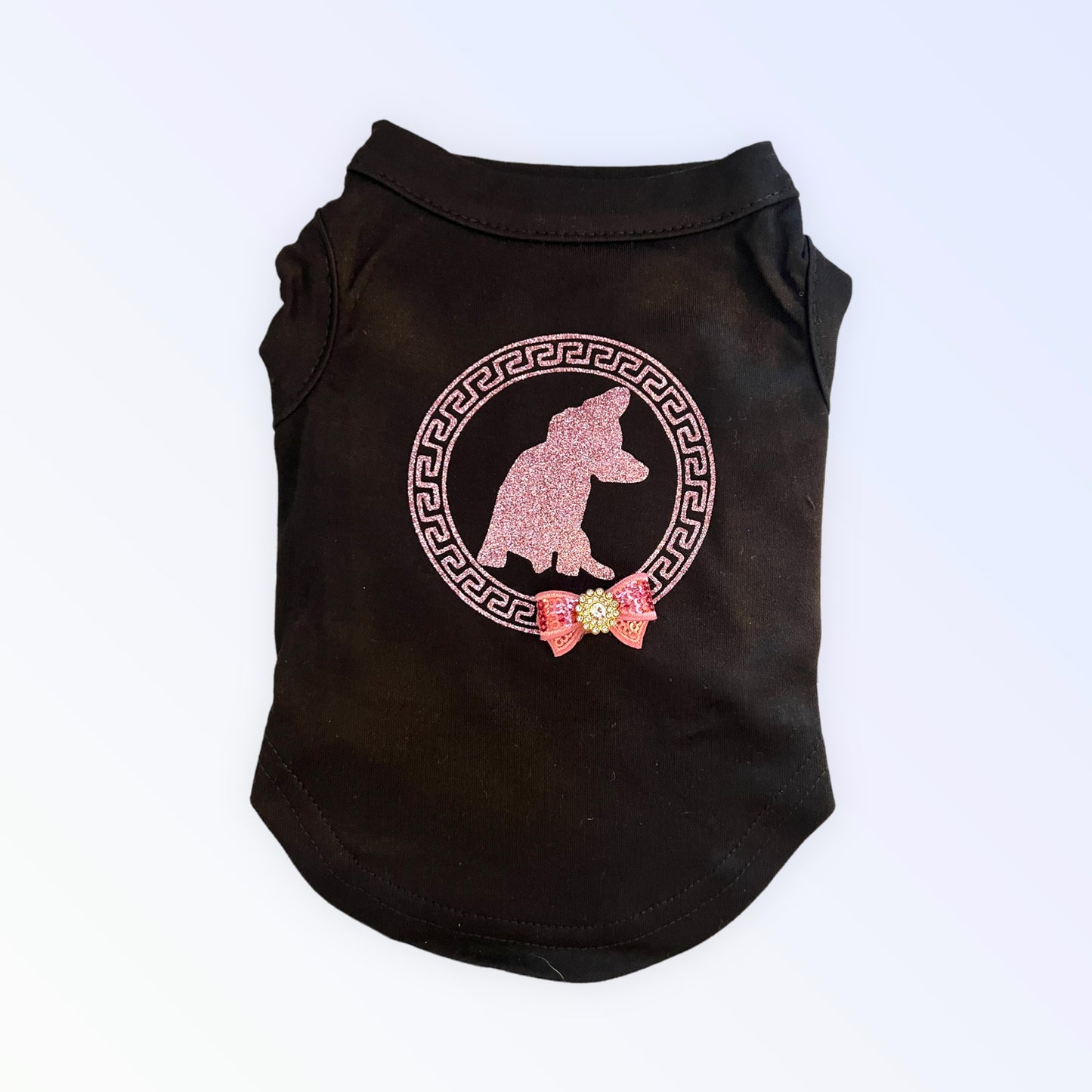 TD Glitterazzi Frenchie Tee Premium Pet Clothes with Glitter Accent