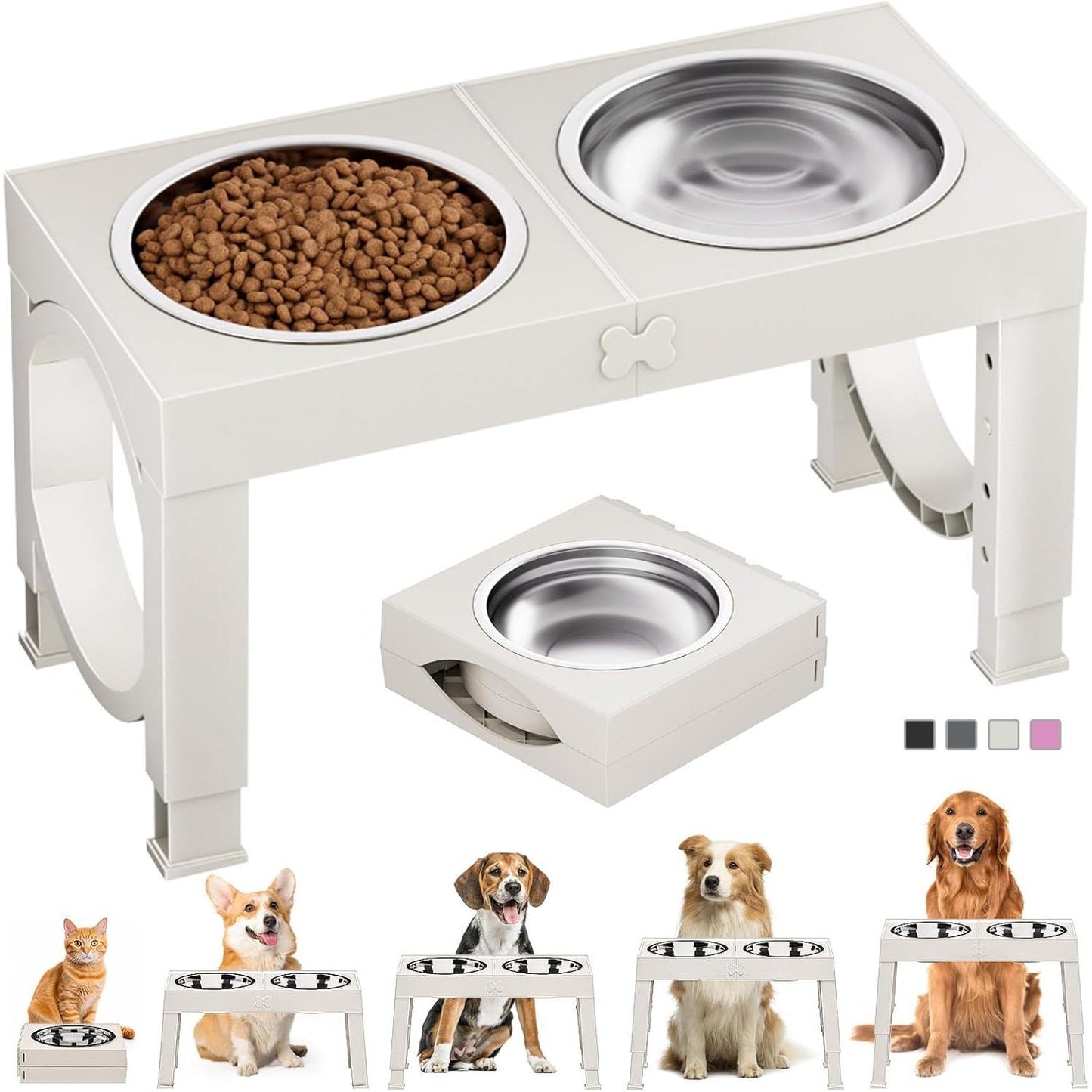 XiaZ Black Dog Bowl Stand - Stylish Pet Supplies