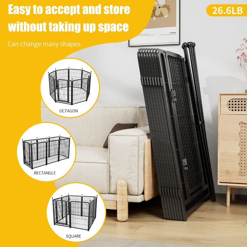 Dog Playpen 8 Panels 40" Height Heavy Duty Dog Fence Puppy Pen for Large Medium Small Dogs