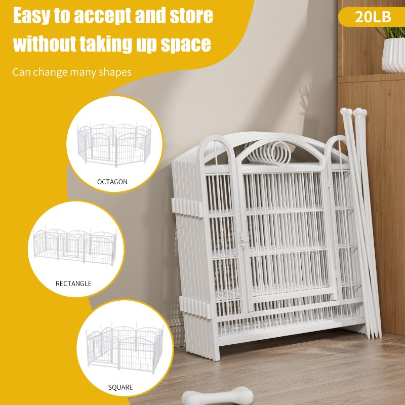 Dog Playpen Indoor 24 Inch 8 Panels Metal Dog Pen Pet Fence Outdoor Exercise Pen with Doors, Heavy Duty Dog Fence Puppy Pen
