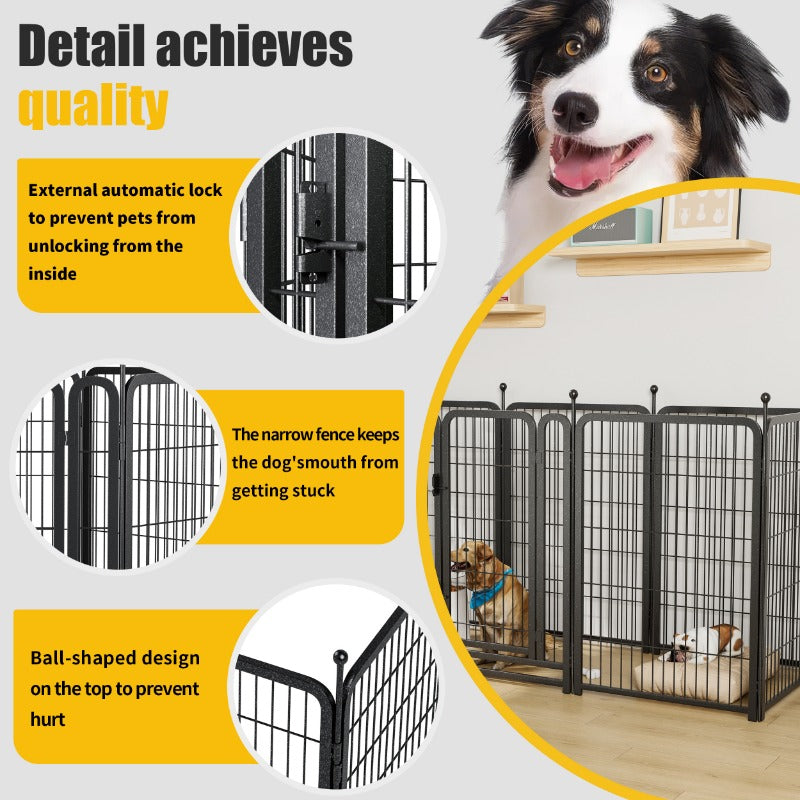 Dog Playpen 8 Panels 40" Height Heavy Duty Dog Fence Puppy Pen for Large Medium Small Dogs