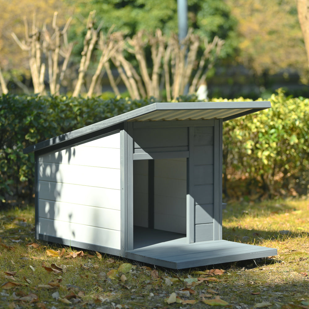 Outdoor Dog house With Food bowl, 4 swivel wheels
