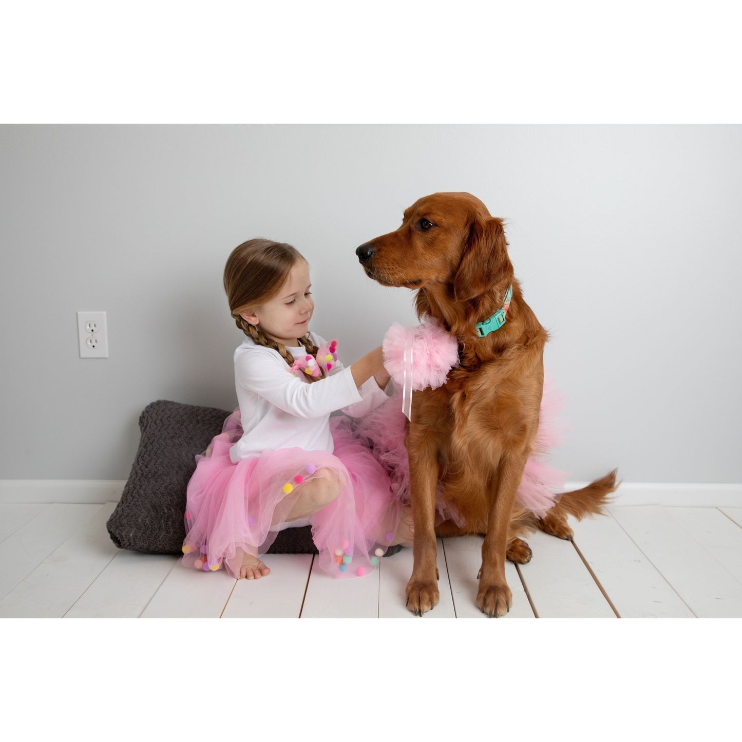 TD Medium Light Pink Dog Tutu Skirt Stylish Pet Clothes