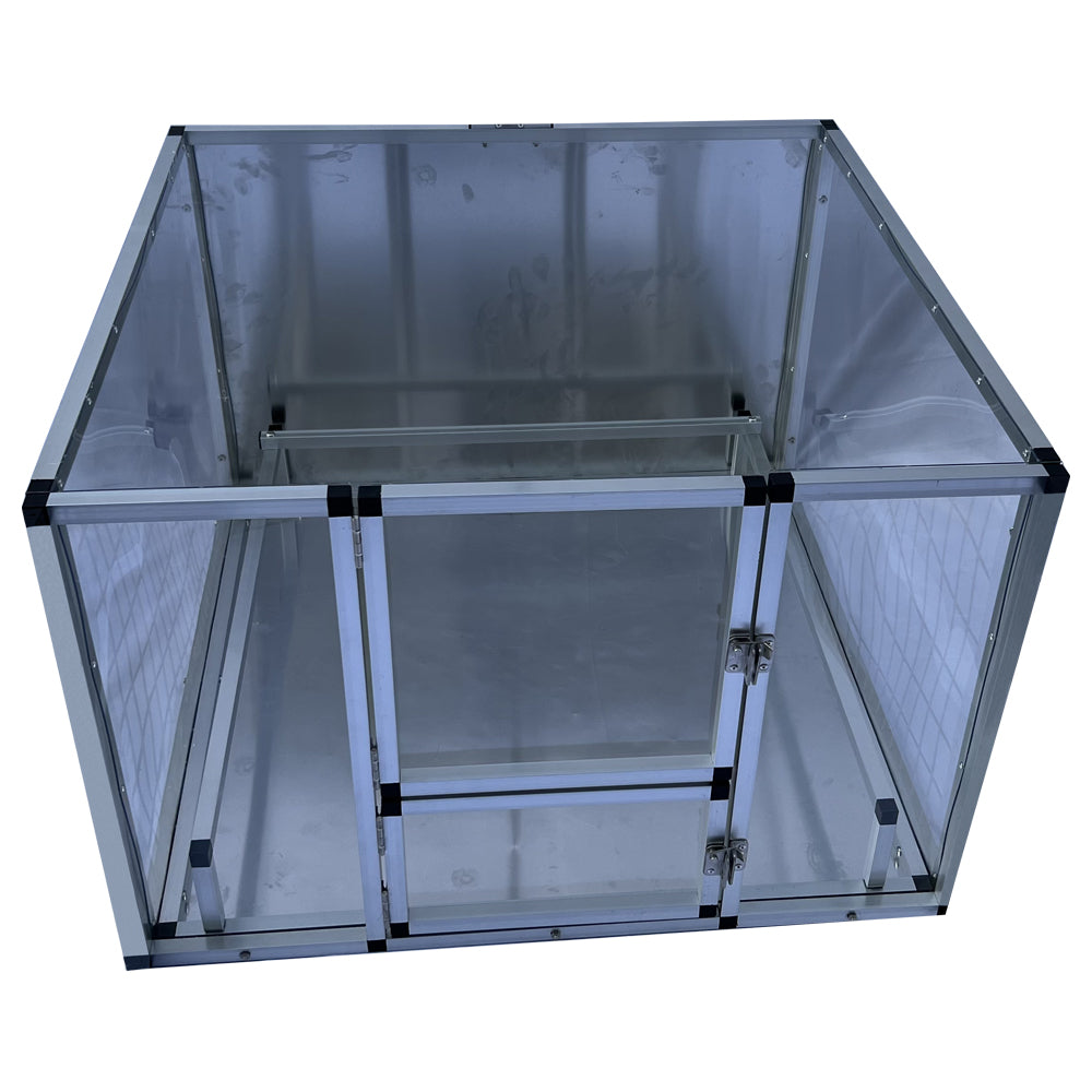 United States WAREHOUSE 7 DAYS to DOOR Metal and Glass Puppy Whelp Ing Box Large Aluminum Dog Elevated Whelp Ing Box with Fence