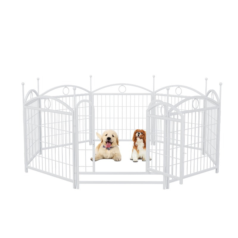 Dog Playpen Indoor 24 Inch 8 Panels Metal Dog Pen Pet Fence Outdoor Exercise Pen with Doors, Heavy Duty Dog Fence Puppy Pen