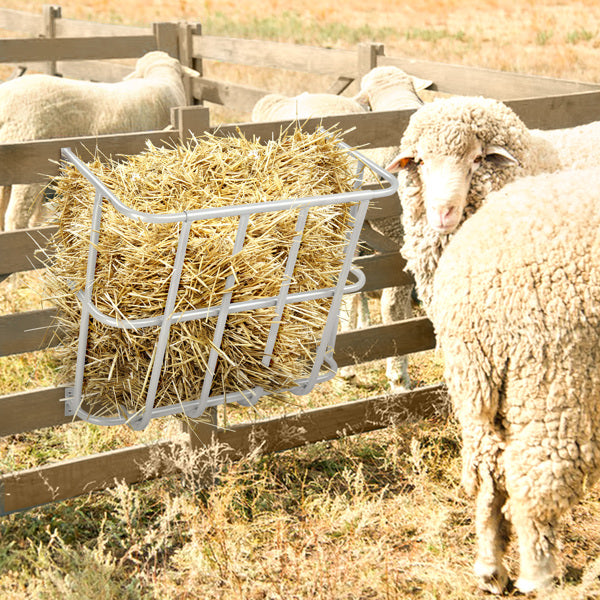 Large Capacity Hay Feeder, Heavy-Duty Steel Goat Hay Rack, 22.8" Long Wall Mounted Horse Hay Holder