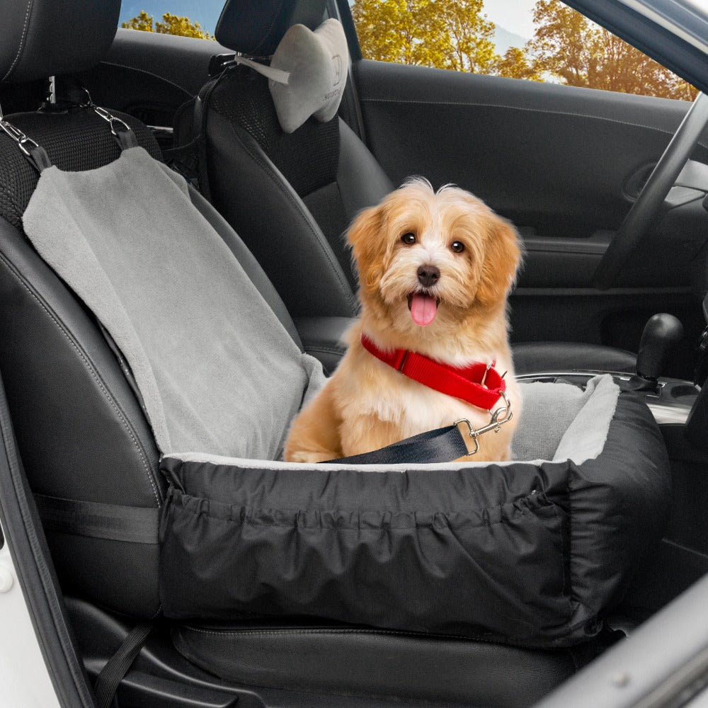 Pet Car Seat Cushion Small Dog Car Seat Safety Belt Coral Fleece Dog Booster Cushion Car Seat