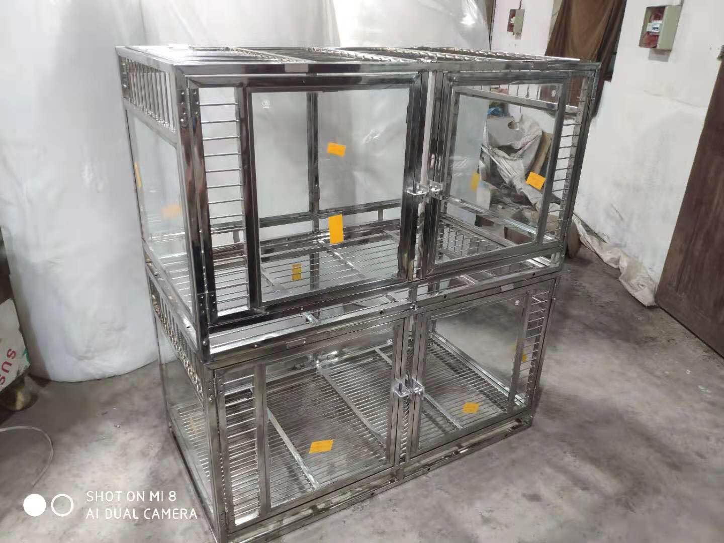 United States WAREHOUSE 7 DAYS to DOOR Metal and Glass Puppy Whelp Ing Box Large Aluminum Dog Elevated Whelp Ing Box with Fence