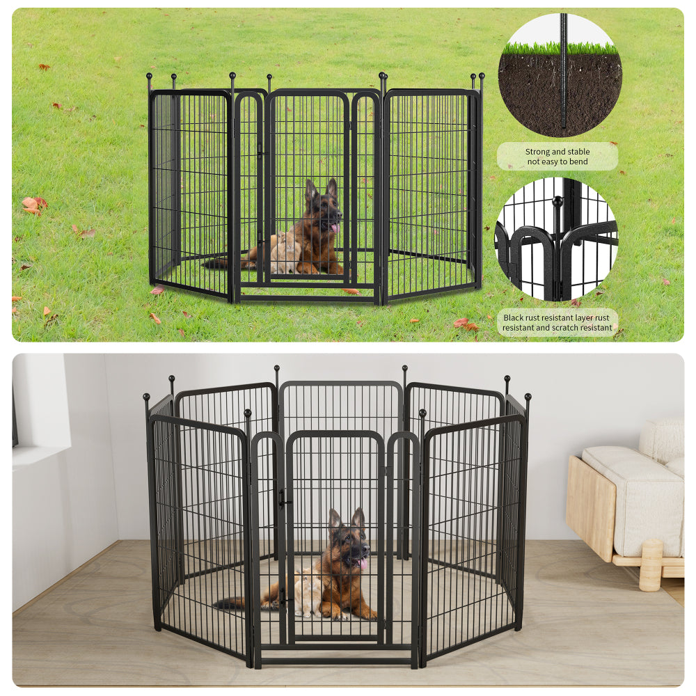 Dog Playpen 8 Panels 40" Height Heavy Duty Dog Fence Puppy Pen for Large Medium Small Dogs