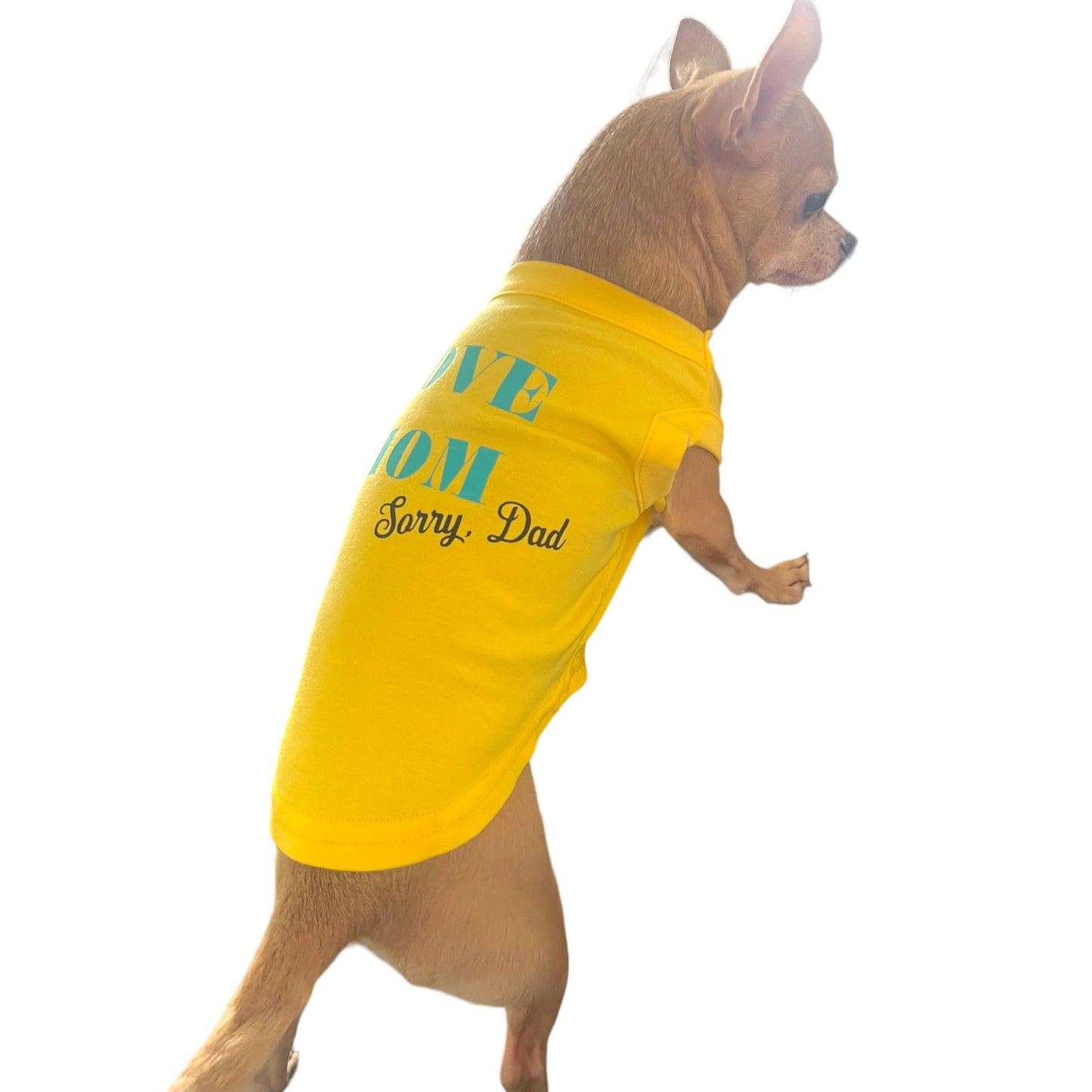 TD Love Mom-Sorry Dad Dog Coat Breathable Polyester XS Trench for Cats Summer Pet Apparel Accessory