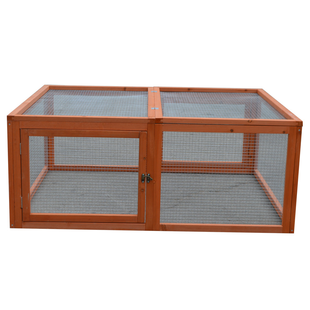 Outdoor Indoor Small Animal Cage Wooden Chicken Coop Run Cage with Galvanized Wire Mesh