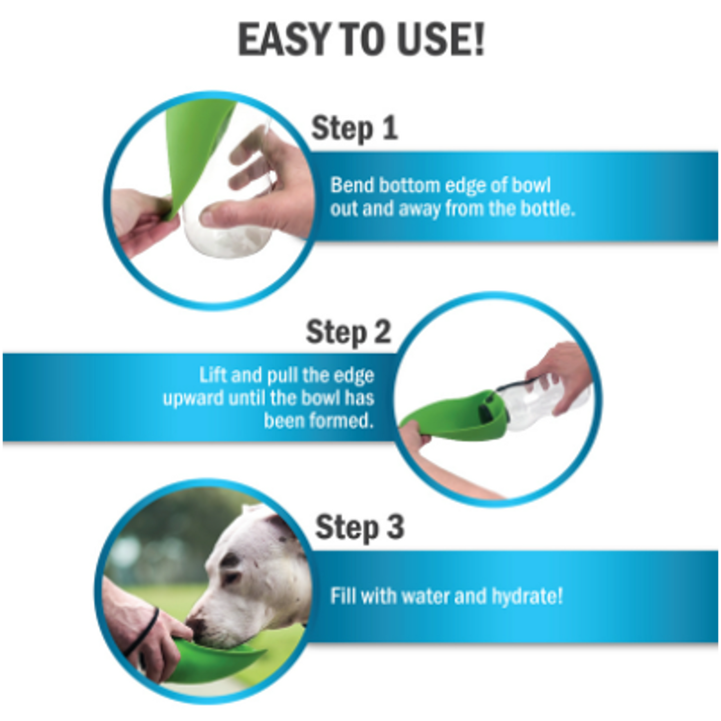 TD Automatic Eco-Friendly Fold-A-Bowl Portable Silicone Pet Food and Water Bowl for Outdoor Animals