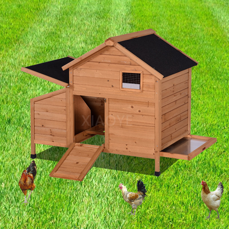 Easy Cleaning Wooden Poultry Hutch Rabbit Cage Waterproof Chicken Coop Hen House with Nesting Box for Yard
