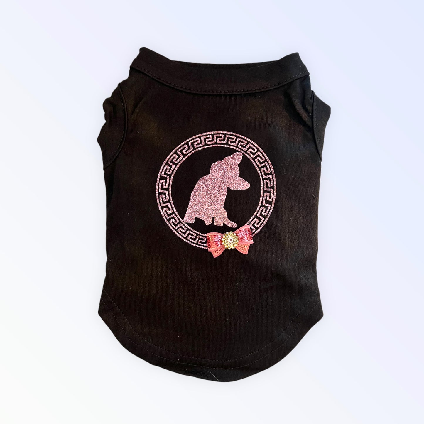TD Glitterazzi Frenchie Tee Premium Pet Clothes with Glitter Accent