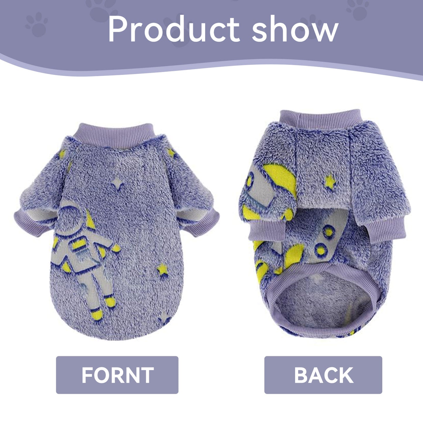 Warm Winter Dog Jumpsuit Soft Velvet Puppy Sweater Reflective Breathable D2008