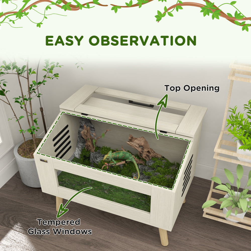 Reptile Terrarium 29 Gallon Top Opening Reptile Tank , for Snakes Lizard Chameleons Hamsters Gerbils, 31.5" X 20" X 24"