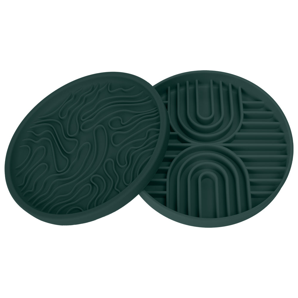Compact 2-in-1 3D Anti-Choking Silicone Slow Feeder Lick Mat Bowl for Dry or Wet Dog Food