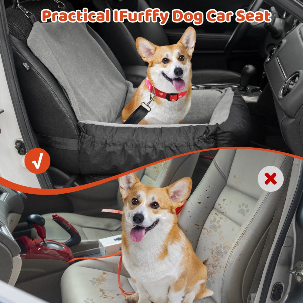 Pet Car Seat Cushion Small Dog Car Seat Safety Belt Coral Fleece Dog Booster Cushion Car Seat