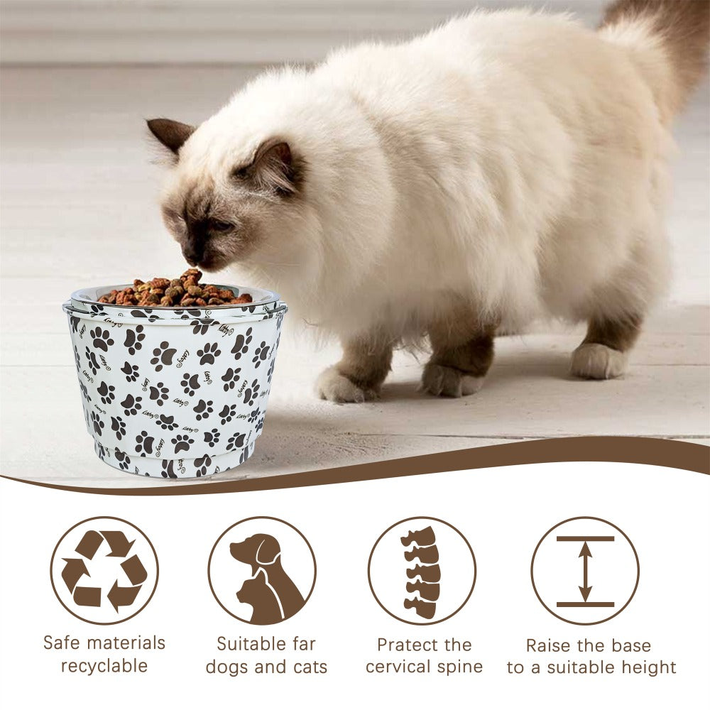 6" Anti-Vomiting Stainless Steel Pet Bowl for Small and Medium Dogs and Cats - Non-slip, Modern Design with Spine Protection