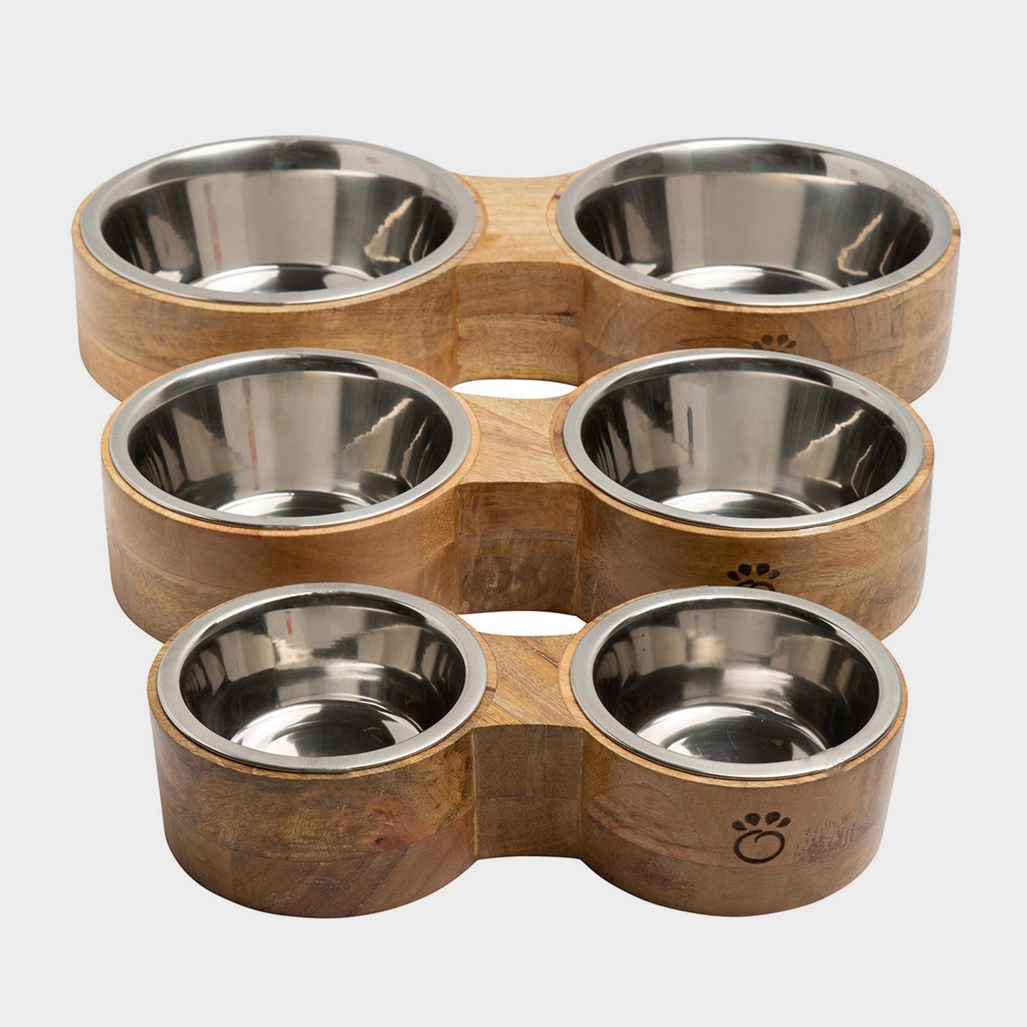 TD GF Double Diner Pet Wood & Metal Feeder for Outdoor Use Cat & Dog Bowl for Food & Water Animal Feeders