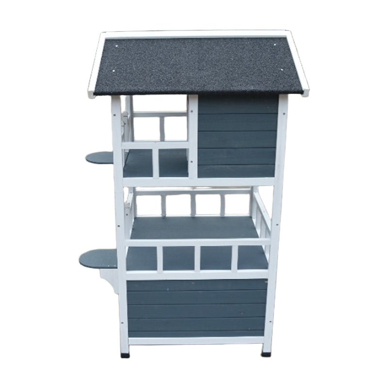 Wooden Outside Cat Shelter Weatherproof Large Outdoor Cat House with Escape Door