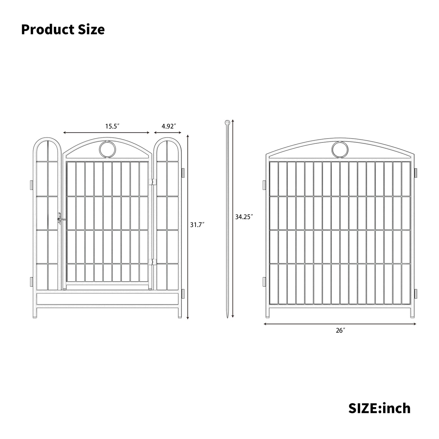 Dog Playpen Indoor 32 inch 8 Panels Metal Dog Pen Pet Dog Fence Outdoor Exercise Pen with Doors