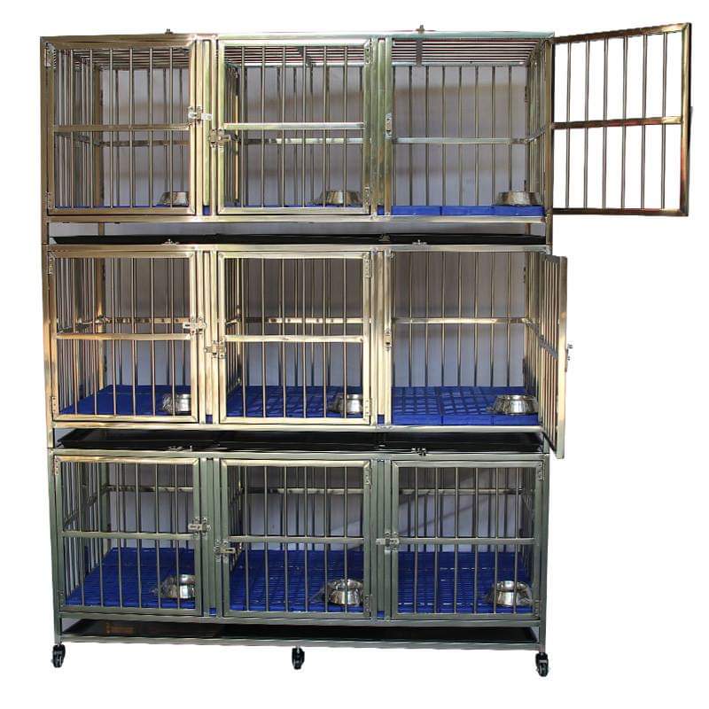 United States WAREHOUSE 7 DAYS to DOOR Metal and Glass Puppy Whelp Ing Box Large Aluminum Dog Elevated Whelp Ing Box with Fence