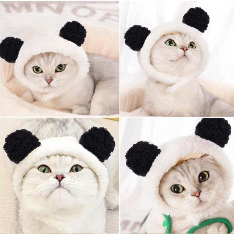 1 or 2pcs Cute Cat Costume Warm Bear Hats for Cat Adjustable Soft Small Pet Headwear Bear Hat for Cat Puppy Dog Holiday