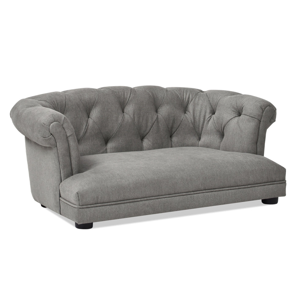 36.5" Chesterfield Dog Sofa Bed, Medium, Uptown Gray Stain Resistant High Performance Polyester