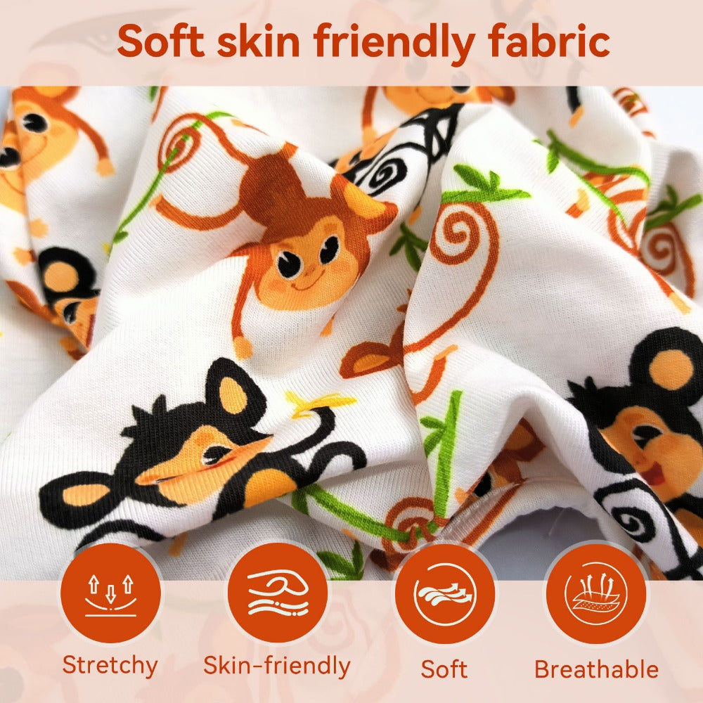 Dog Jumpsuit Cute Cartoon Animal Print Velvet Puppy Warm Clothes