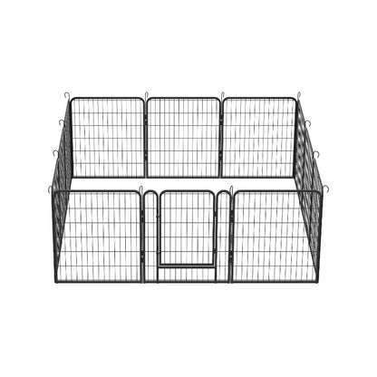 12 Panels Heavy Duty Metal Playpen with Door,31.7"H Dog Fence Pet Exercise Pen for Outdoor