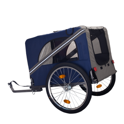 8 Reflector Folding Pet Carrier Wagon 20 Inch Wheels Breathable Mesh Dog Bike Trailer Safety Flag for Medium Small Sized Pets