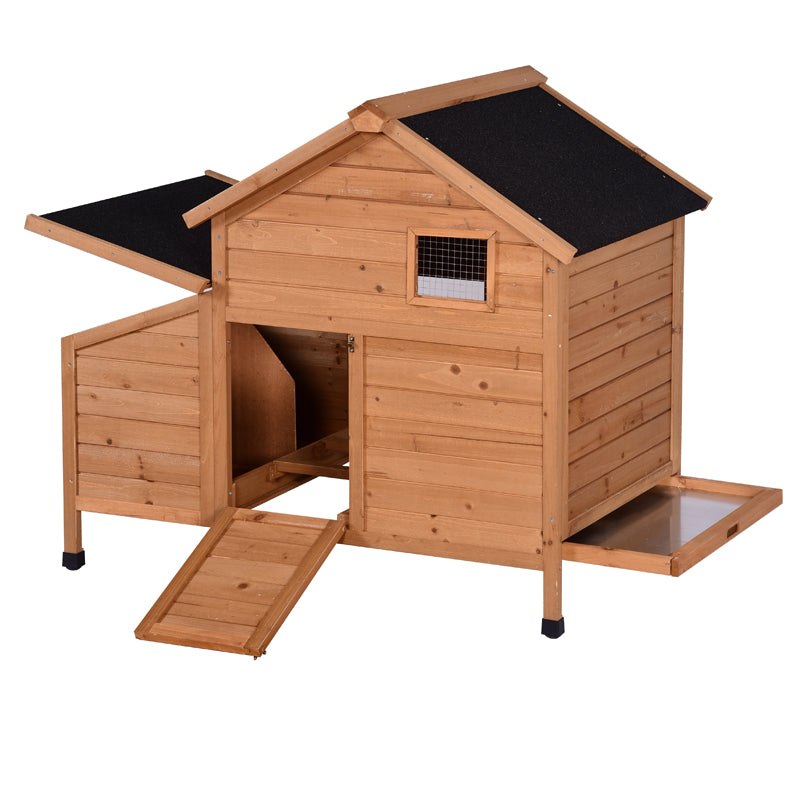 Easy Cleaning Wooden Poultry Hutch Rabbit Cage Waterproof Chicken Coop Hen House with Nesting Box for Yard