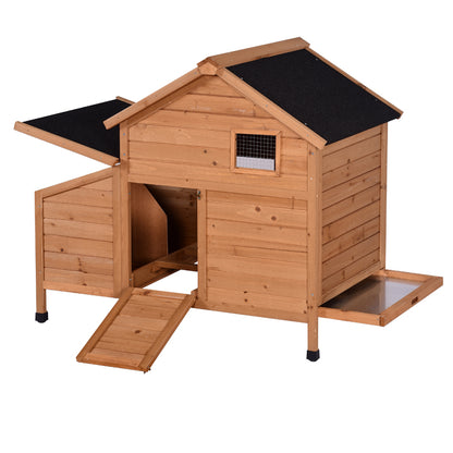 Easy Cleaning Wooden Poultry Hutch Rabbit Cage Waterproof Chicken Coop Hen House with Nesting Box for Yard