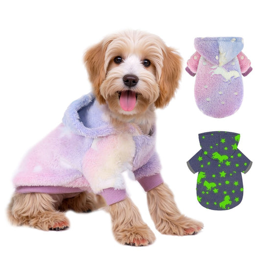 Warm Winter Dog Hoodie Soft Velvet Puppy Sweater Reflective Breathable