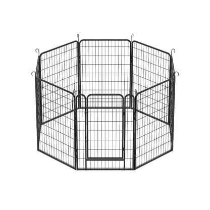 8 Panels Heavy Duty Metal Playpen with Door,39.37"H Dog Fence Pet Exercise Pen for Outdoor, Indoor