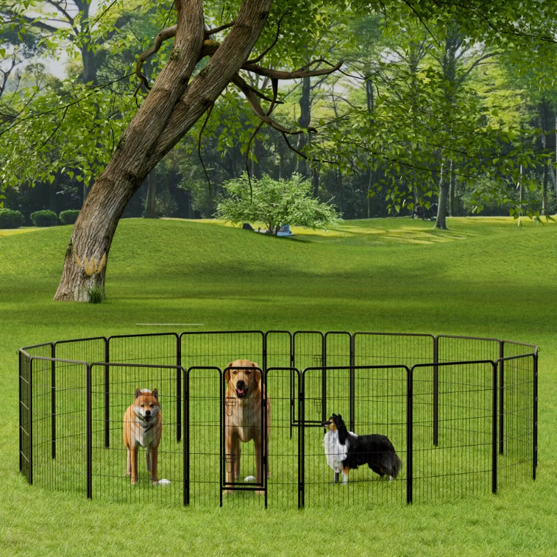 Dog Playpen, 40 Inch 8 Panels Puppy Playpen, Dog Exercise Pen for Large/Medium/Small Dogs, Foldable Dog Pen with Doors for RV