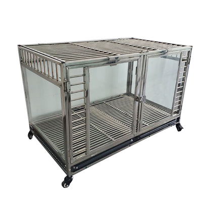 United States WAREHOUSE 7 DAYS to DOOR Metal and Glass Puppy Whelp Ing Box Large Aluminum Dog Elevated Whelp Ing Box with Fence