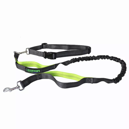 TD JESPET Dual Handle Waist Leash for Medium Large Dogs Hand-Free Running Reflective Bungee Adjustable for Durable Exercise