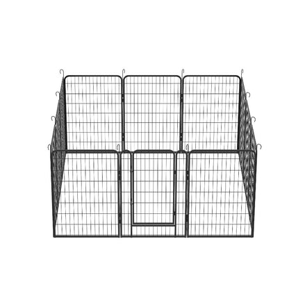 12 Panels Heavy Duty Metal Playpen with Door,39.37"H Dog Fence Pet Exercise Pen for Outdoor