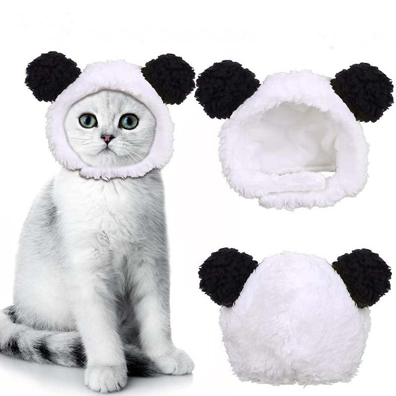 1 or 2pcs Cute Cat Costume Warm Bear Hats for Cat Adjustable Soft Small Pet Headwear Bear Hat for Cat Puppy Dog Holiday