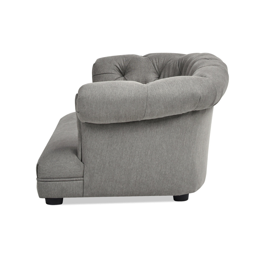36.5" Chesterfield Dog Sofa Bed, Medium, Uptown Gray Stain Resistant High Performance Polyester