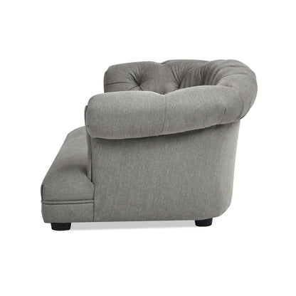 36.5" Chesterfield Dog Sofa Bed, Medium, Uptown Gray Stain Resistant High Performance Polyester