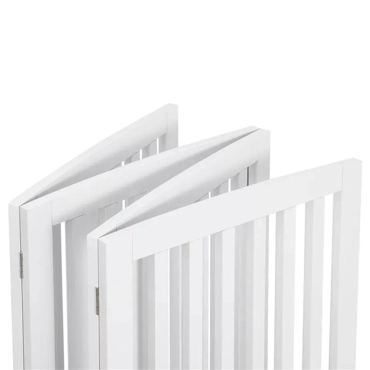 24" Folding Freestanding Wood Pet Dog 4 Panel Safety Gate - White