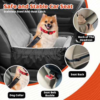 Pet Car Seat Cushion Small Dog Car Seat Safety Belt Coral Fleece Dog Booster Cushion Car Seat