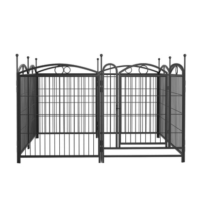 Dog Playpen Indoor 32 inch 8 Panels Metal Dog Pen Pet Dog Fence Outdoor Exercise Pen with Doors