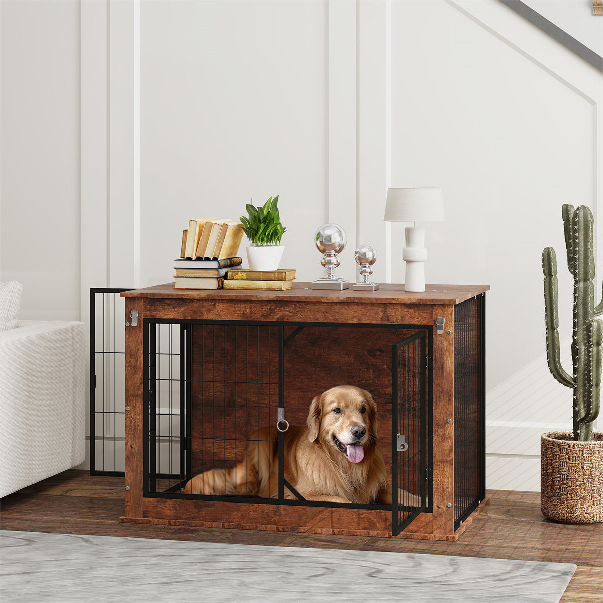 Wooden Dog Crate Durable and Stylish Dog Cage for Comfortable Living