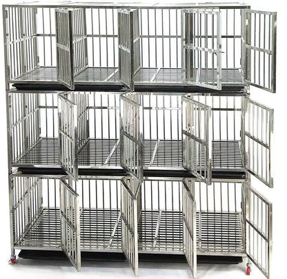 United States WAREHOUSE 7 DAYS to DOOR Metal and Glass Puppy Whelp Ing Box Large Aluminum Dog Elevated Whelp Ing Box with Fence
